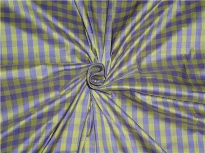 PURPLE X YELLOW COLOR PLAIDS~SILK DUPIONI FABRIC~WIDTH 54