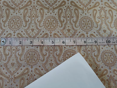 Silk Brocade Brown, Beige & Gold color 44" wide BRO32[3]