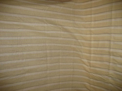 100% Chambray Linen Lime Yellow ,Beige & White horizontal stripe Fabric 58" wide [988]