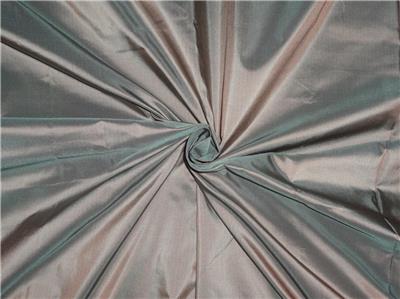 100% Pure Silk Taffeta Fabric Peach x Dusty Green Color 54" wide Taf#225[10]