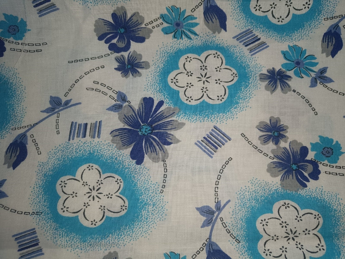 100% linen Floral digital print fabric 44" wide available in four colors