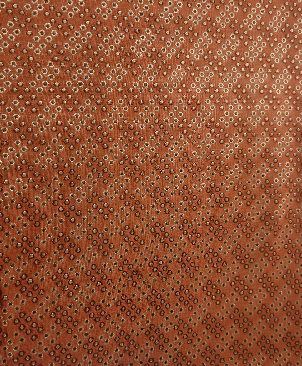 SILK BROCADE FABRIC orange 44" wide BRO14[5]