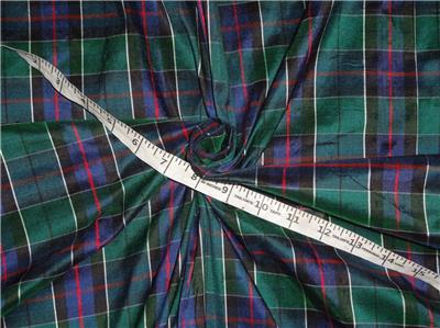 Silk Dupioni Scottish Tartan Check Fabric 54" wide DUP#C13