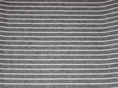 Superb Quality Linen Club Cloudy Grey with white horizontal stripe Fabric 58" wide [1347]