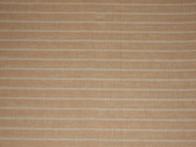 Superb Quality Linen Club Peach with white horizontal stripe Fabric 58" wide [1348]