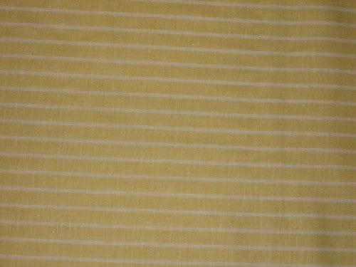 Superb Quality Linen Club Lemon Yellow with white horizontal stripe Fabric ~ 58&quot; wide