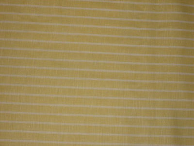 Superb Quality Linen Club Lemon Yellow with white horizontal stripe Fabric 58" wide [1352]