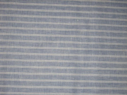 Superb Quality Linen Club Light Blue with white horizontal stripe Fabric ~ 58&quot; wide