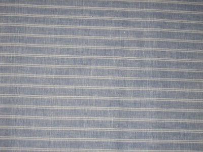 Superb Quality Linen Club Light Blue with white horizontal stripe Fabric ~ 58&quot; wide