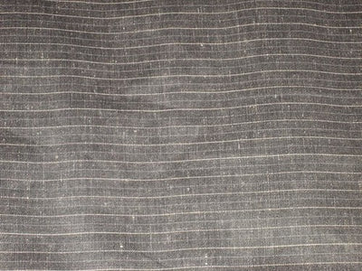 Superb Quality Linen Club Dark blackish grey with white/grey horizontal stripes Fabric 58" wide [1363]