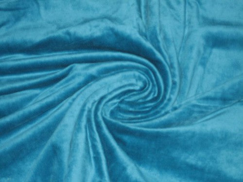 100% Cotton Velvet Turquoise Blue Fabric ~ 44&quot; wide - The Fabric Factory