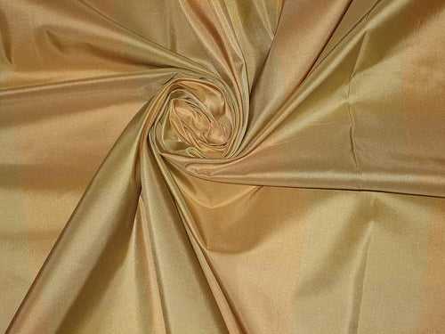 SILK TAFFETA FABRIC Olive Green Peachy orange plaids 54" wide