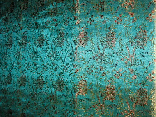 best quality turquoise blue brocade