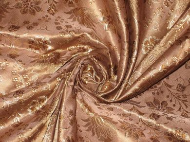 rich copper brown brocade silk fabric