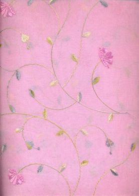 cotton organdy embroidery~pink colour