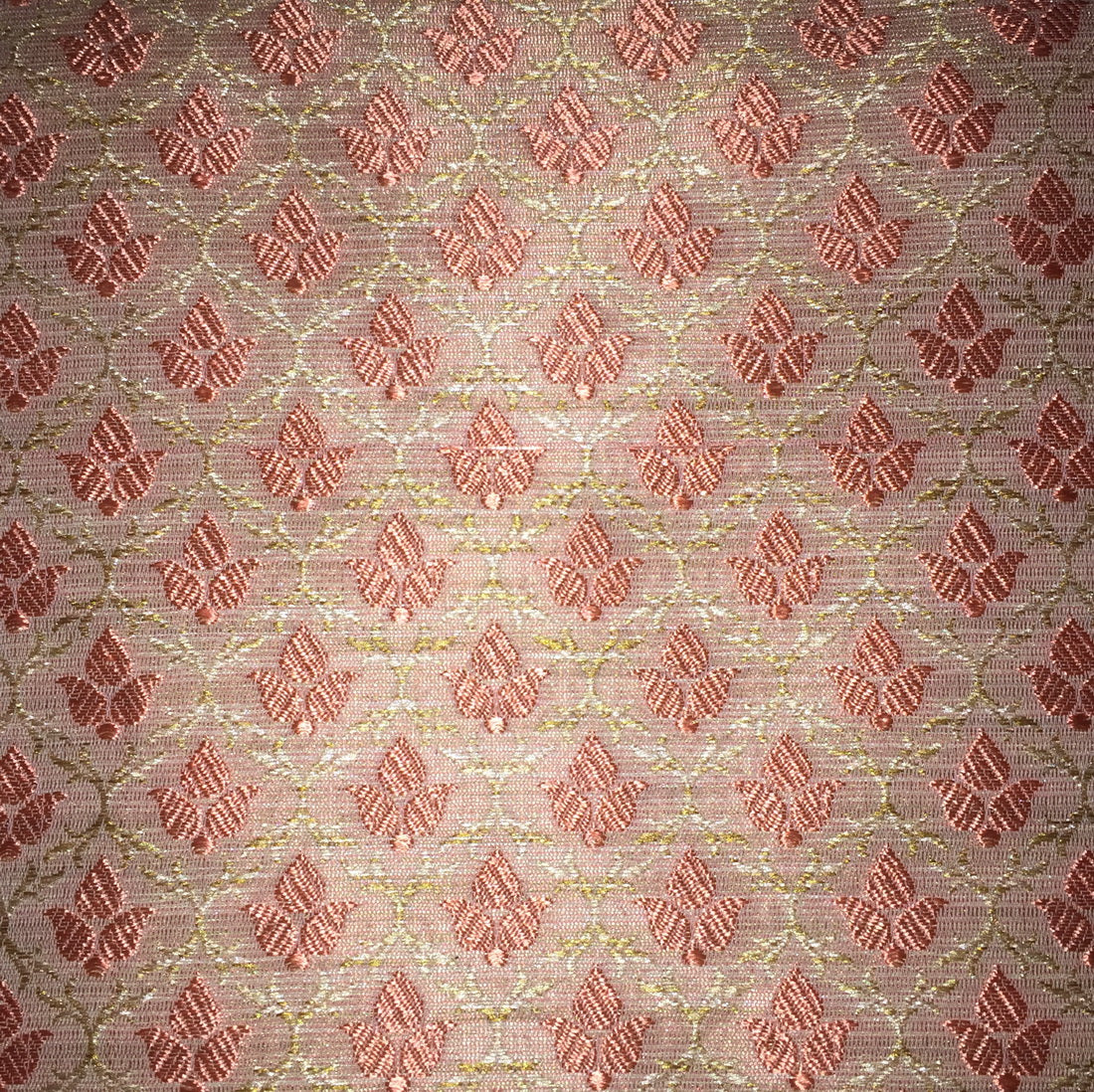 Brocade Fabric Light Gold &amp; Peach color 44" WIDE BRO360[3]