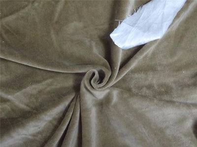 100% Cotton heavy weight Dark Camel X Green Effect Velvet Fabric 54" wide [6388]