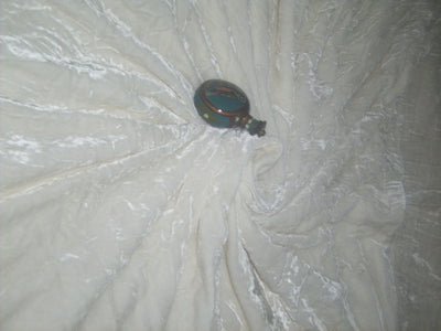 100% Plush Silk White Velvet Fabric ~ 44&quot; wide