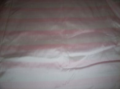 100% silk dupion 2.70 yards continuous length has 3 shades of pale pink stripes DUPS23[1]