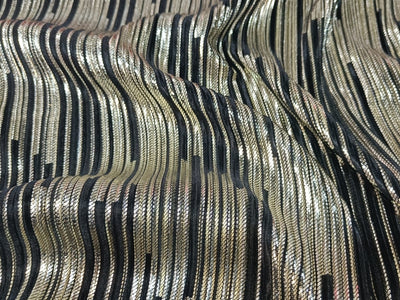 Pleated Foil Fabric Gold Print 58'' Wide available in four colors