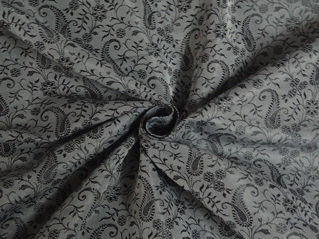 Spun Brocade fabric Black & Grey Color BRO331[3]