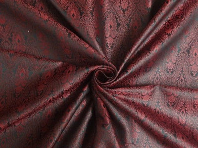 SILK BROCADE FABRIC Red & Black Color 44" wide BRO328[1]