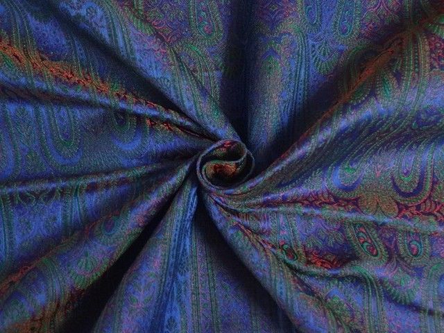 Spun Brocade fabric Green,Blue & Metallic Pink Color 54" WIDE BRO329[2]