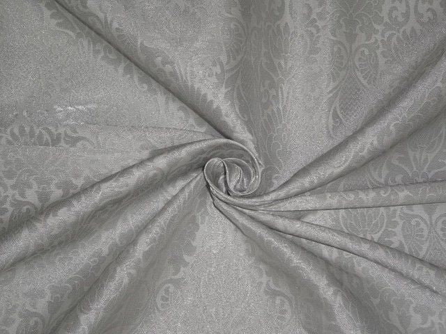 Heavy Brocade Fabric Ivory & Metallic Silver color 44" wide BRO335[1]