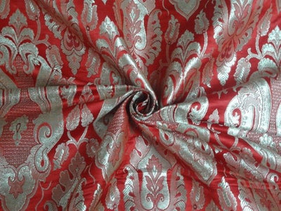 Heavy Brocade Fabric Red,Gold & Metallic Gold color 44" wide BRO334[3]