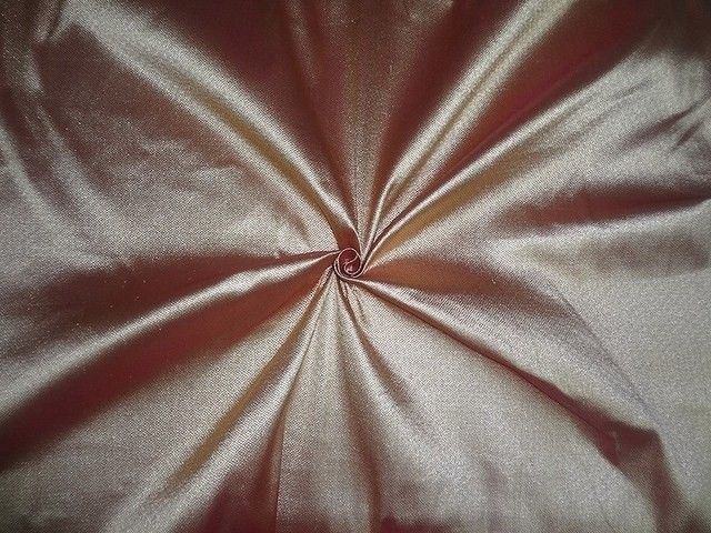Pure Heavy Silk Brocade Fabric Pink &amp; Metallic Gold color