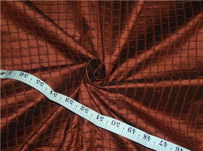 Rust x Black Color Plaids ~ Silk Dupioni Fabric~Width 54