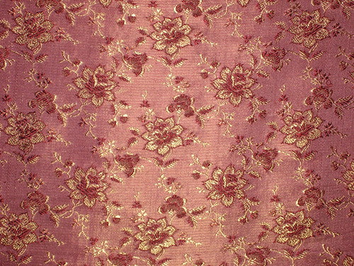 Silk Brocade Fabric Mauve, Maroon & Gold floral 44" wide BRO28[3]