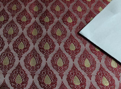 Brocade Fabric 44" wide BRO848/BRO907 available in two designs and color blueish grey and dusty rose red