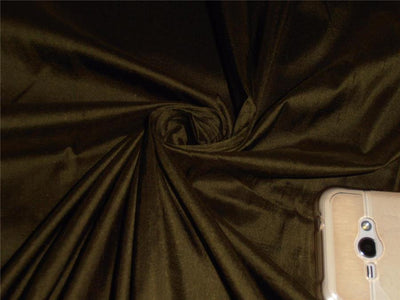 100% PURE SILK DUPION fabric KHAKI GREEN color 44" wide DUP131[4]