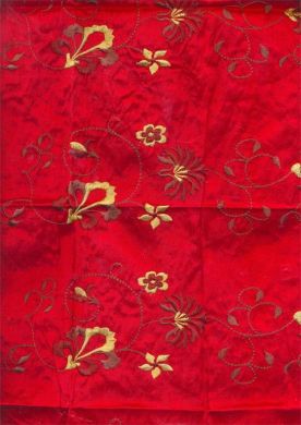 silk dupioni embroidered chilly red 44" wide DUPE26[5]