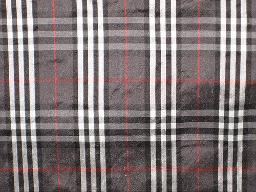 Silk Dupioni BLACK PLAIDS fabric 54" wide DUP#C41