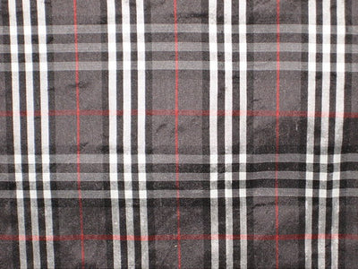 Silk Dupioni BLACK PLAIDS fabric 54" wide DUP#C41