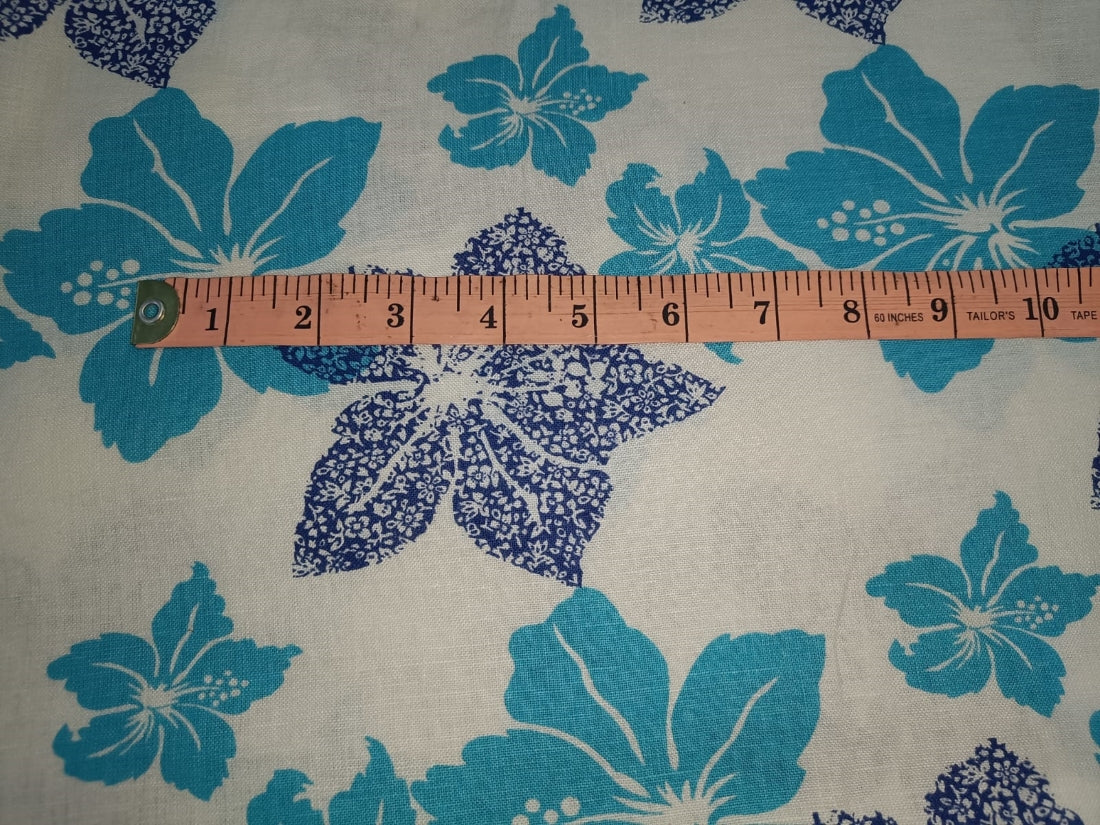 100% linen Floral digital print fabric 44" wide available in four colors