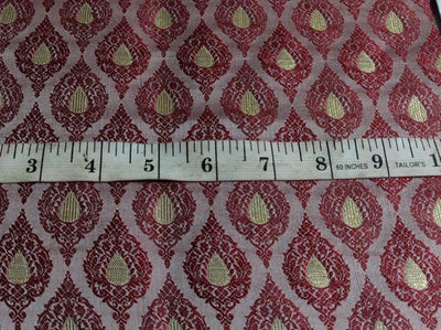 Brocade Fabric 44" wide BRO848/BRO907 available in two designs and color blueish grey and dusty rose red