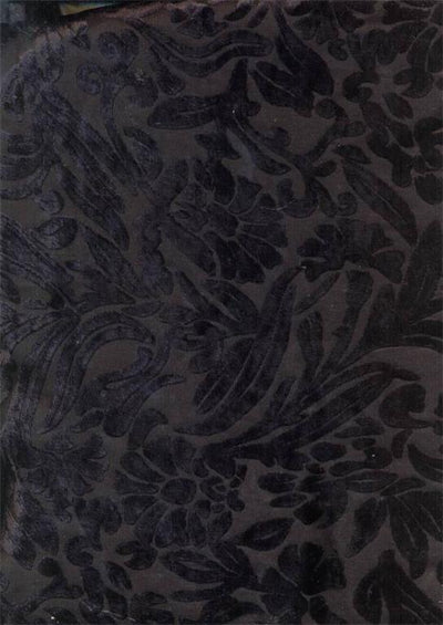 Black Devore Polyester Viscose Burnout Velvet fabric ~ 44&quot; wide [399]