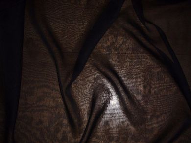 Black silk chiffon fabric 48&quot; wide