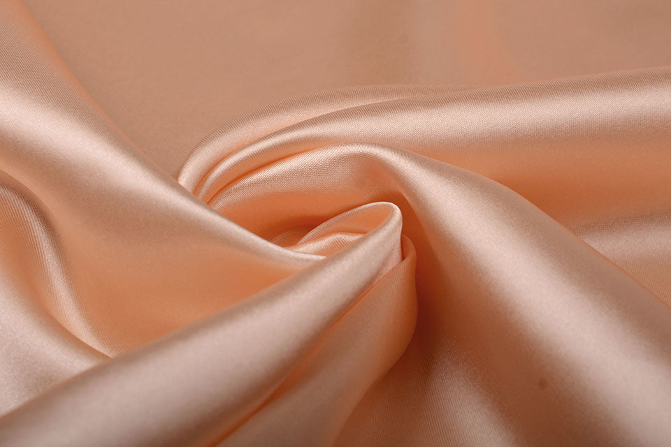 Peachy Orange viscose modal satin weave fabric ~ 44&quot; wide. (4)[1428]
