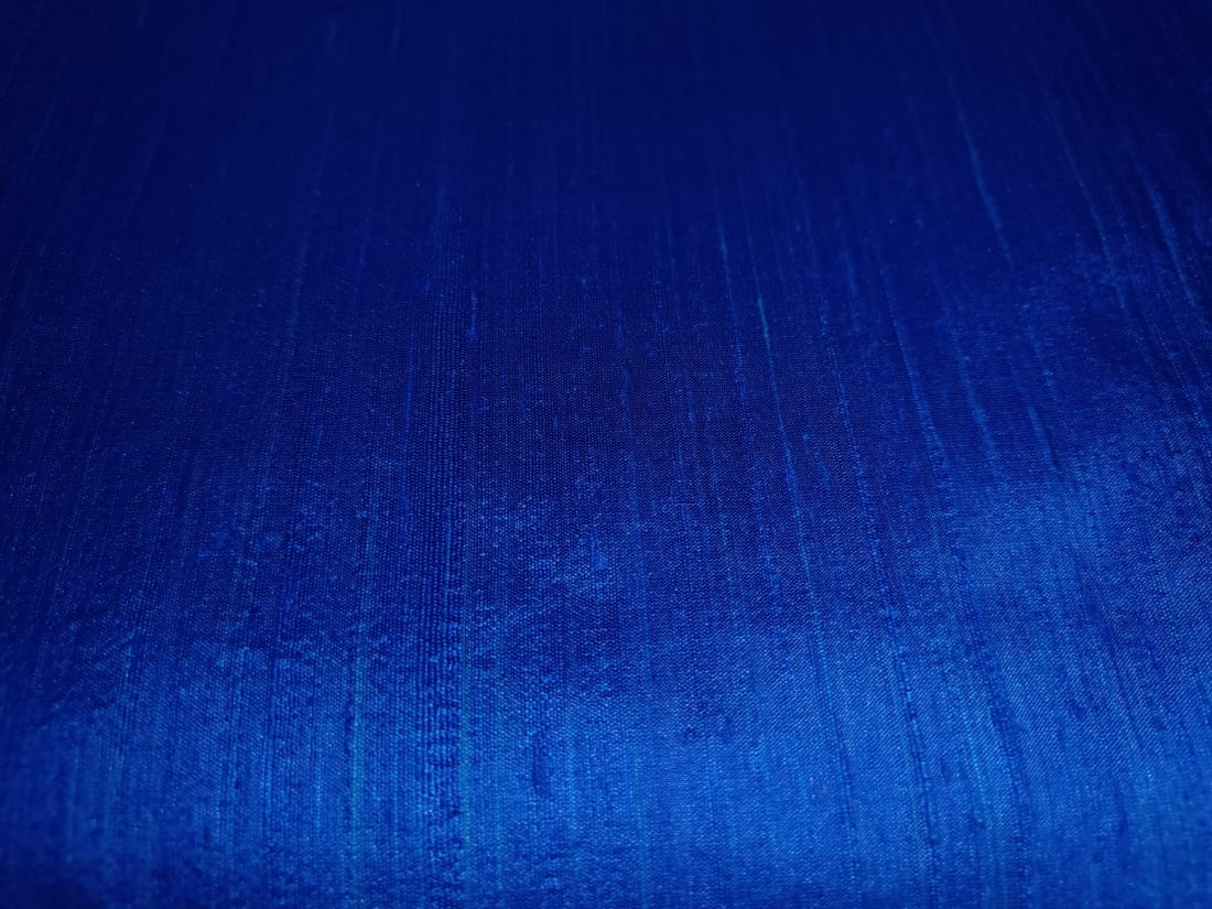 100% PURE SILK DUPION FABRIC ROYAL BLUE colour 54" wide WITH SLUBS MM2[5]