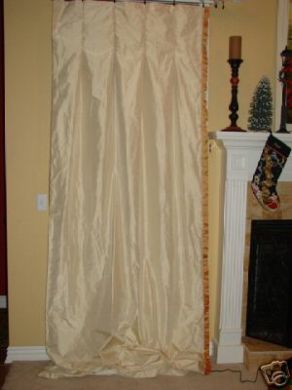 4 Custom Ivory Silk taffeta Drapery inverted pleated Curtains 41&quot; wide and 120&quot; long. - The Fabric Factory
