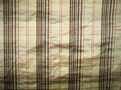 Silk Dupioni Gold with Multi color plaids Fabric 54" wide DUP#C55