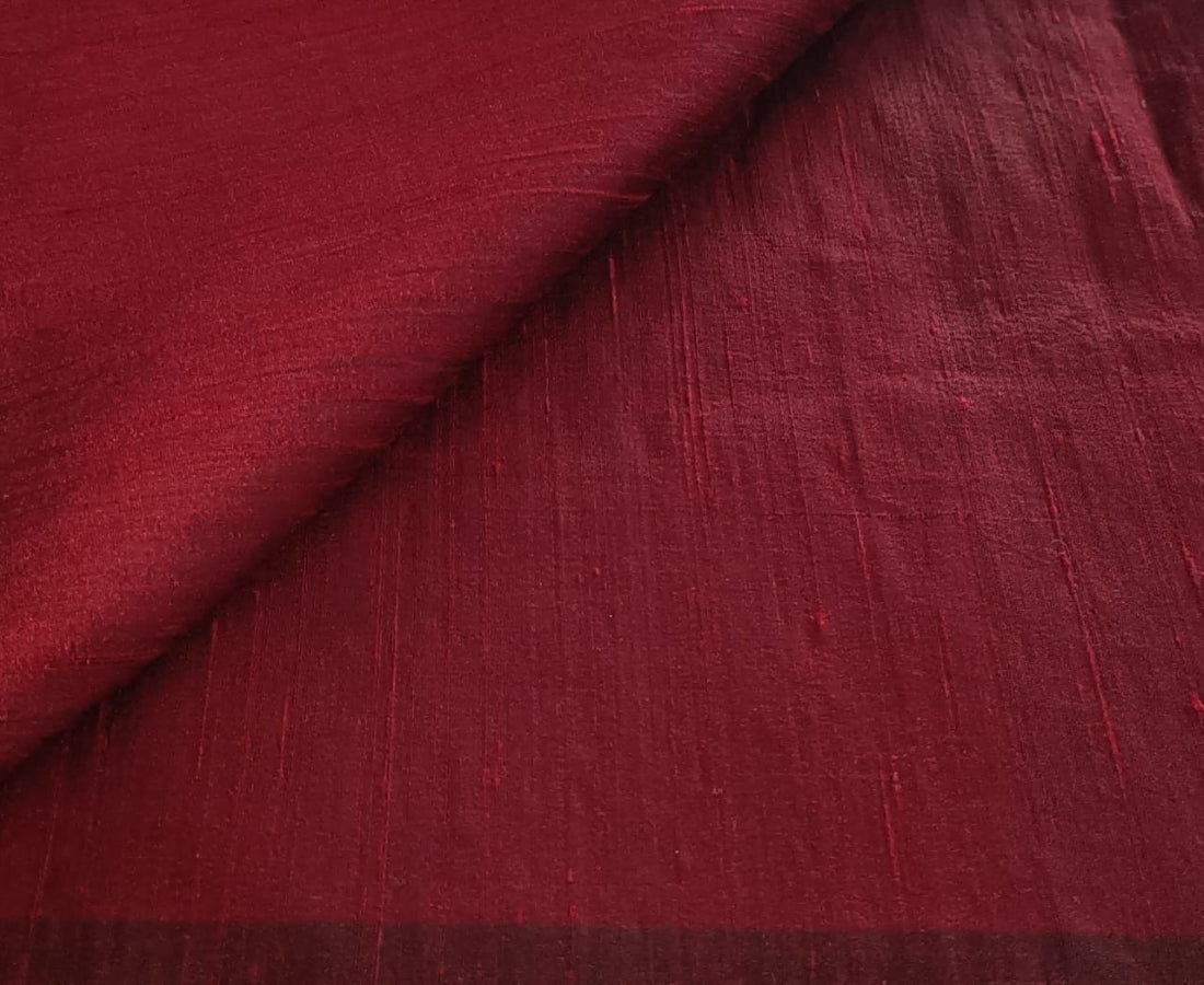 100% pure silk dupion fabric red x black colour 54" wide with slubs MM27[3]