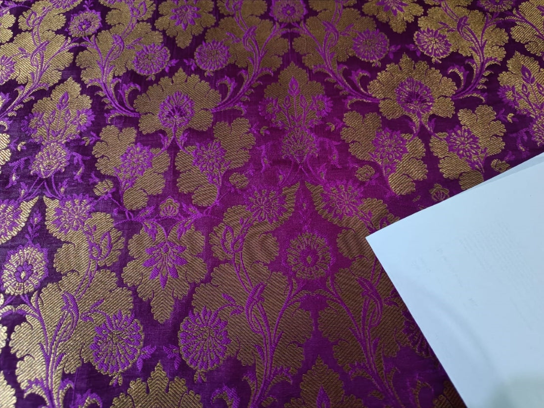 Gold Metallic Jacquard Brocade Fabric 44" wide available in five colors BRO816