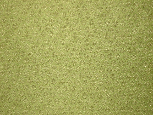 SILK BROCADE FABRIC Lime Green & Gold color 44" wide BRO67[2]