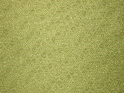 SILK BROCADE FABRIC Lime Green & Gold color 44" wide BRO67[2]
