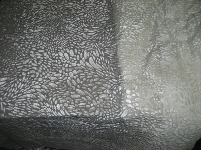 Ivory/Cream Devore Polyester Viscose Burnout Velvet fabric ~ 44&quot; wide[2763]